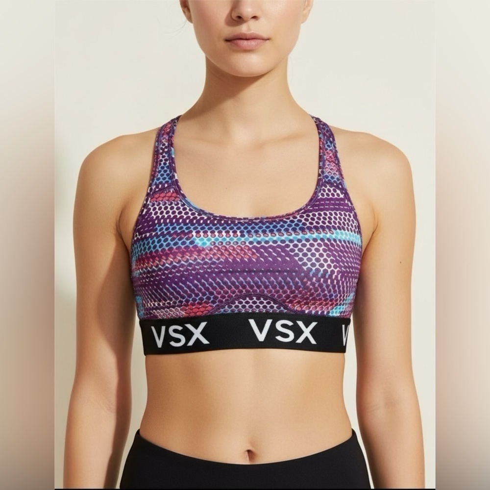 Victoria’s Secret The Player Multi Polka Dot Print Sports Bra Sz S